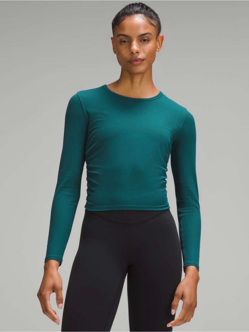 Lululemon All It Takes Ribbed Nulu Long-Sleeve Shirt in Storm Teal